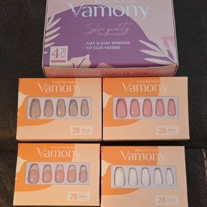 Adidas Vamony Press-On Nails Set - Pink and Cream
